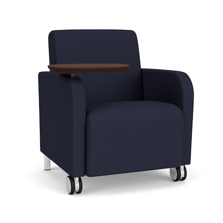Lesro Siena Lounge Reception Guest Chair W/ Swivel Tablet, 27 in W 29.5 in L 32.5 in H SN1101